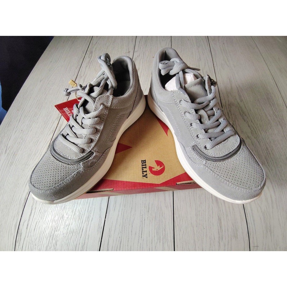 Billy Footwear Comfort Jogger Grey Suede Adaptive Sneakers BW23148-030 Womens 6